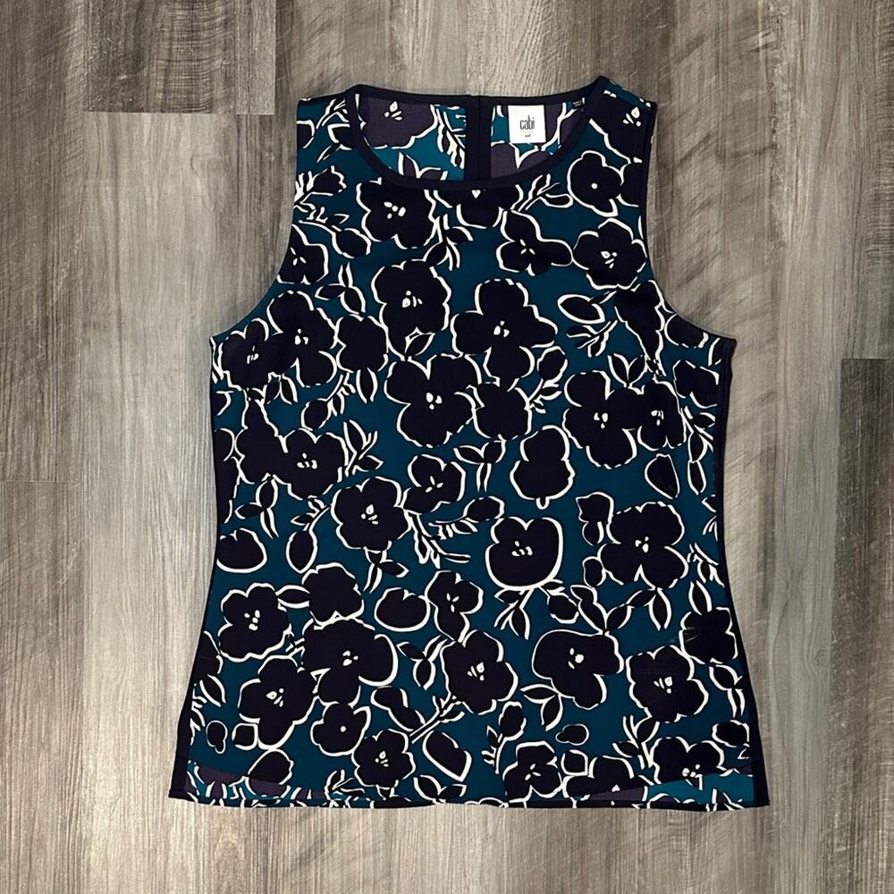 CAbi Warhol Floral Sleeveless Top - Medium